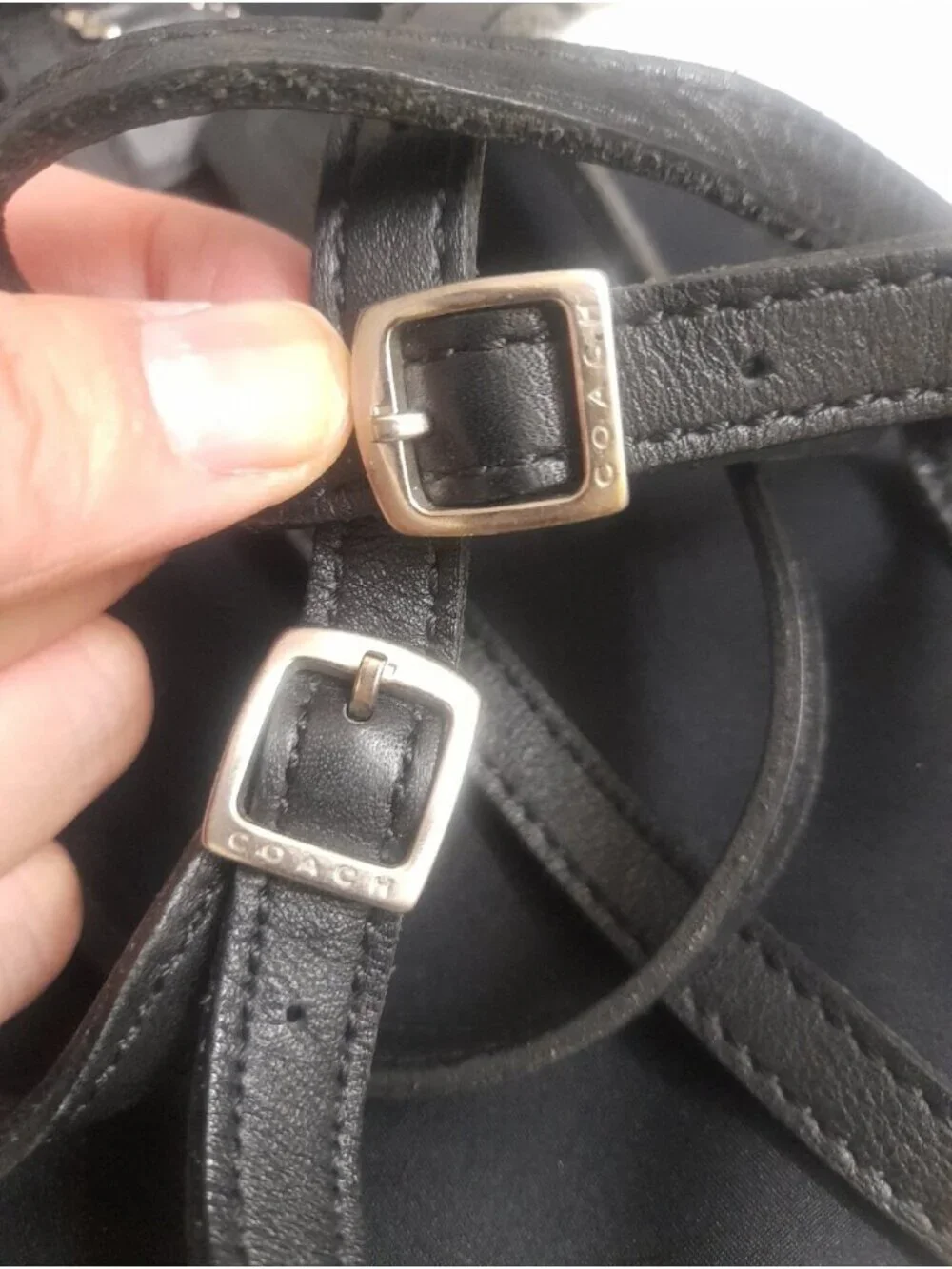 Coach Vintage Backpack Handbag Y2K Neoprene Leather Trim Zip Bag 6215